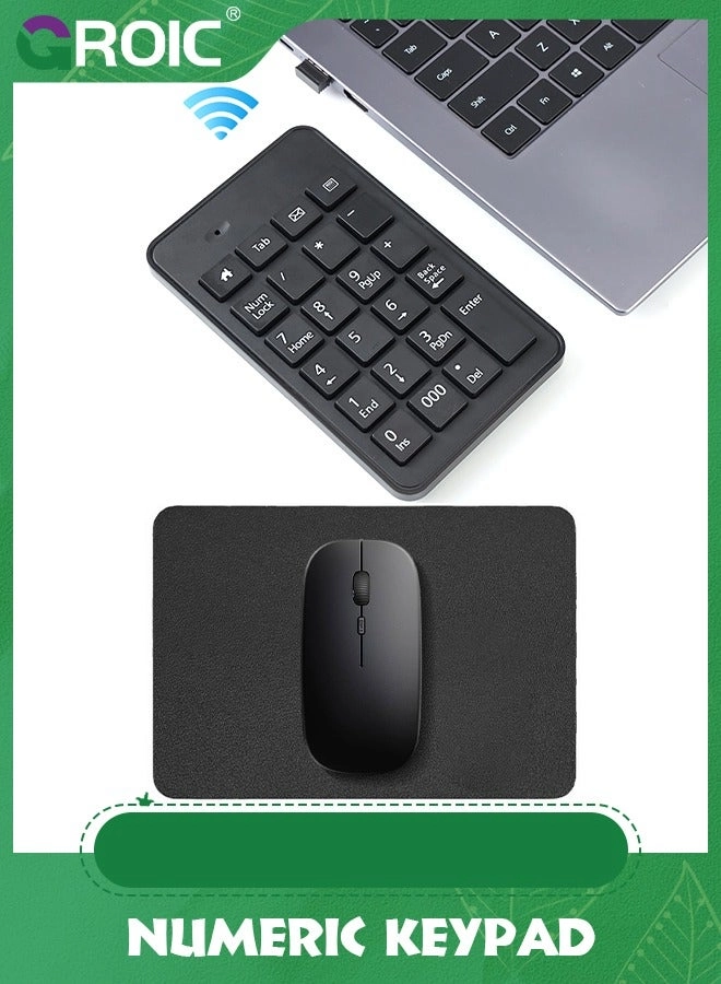 Wireless Number Pad - 2.4GHz 23 Keys + Mouse Pad + Wireless Mouse - Adjustable DPI