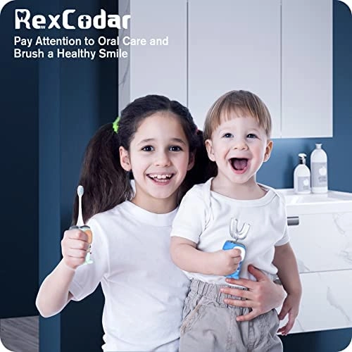 Ultrasonic Kid's U-Shaped Electric Toothbrush - IPX7 Waterproof Five Cleaning Modes 60S Smart Reminder