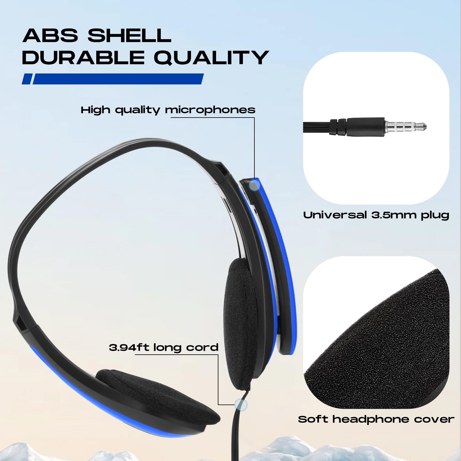 20 Pack Bulk Classroom Headphones Wired Headphone