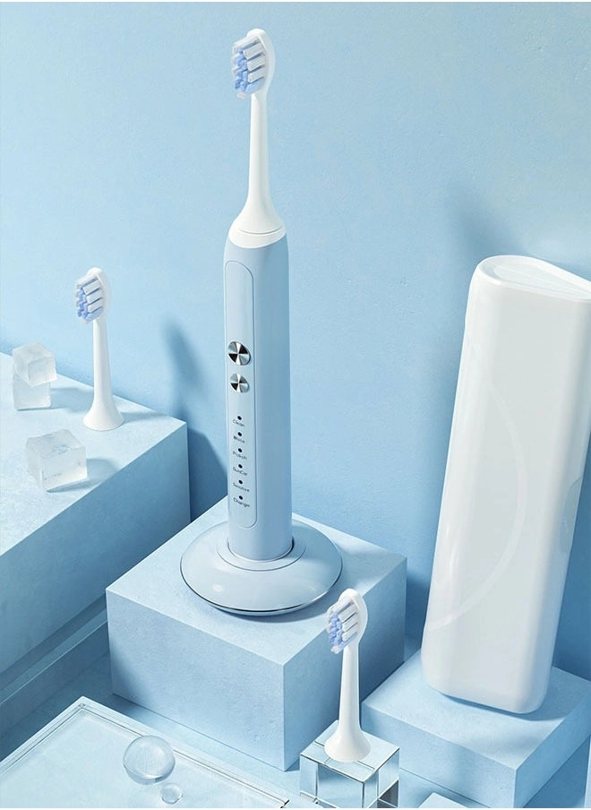 Electric Toothbrush - Super Soft Blue 4 Different Heads