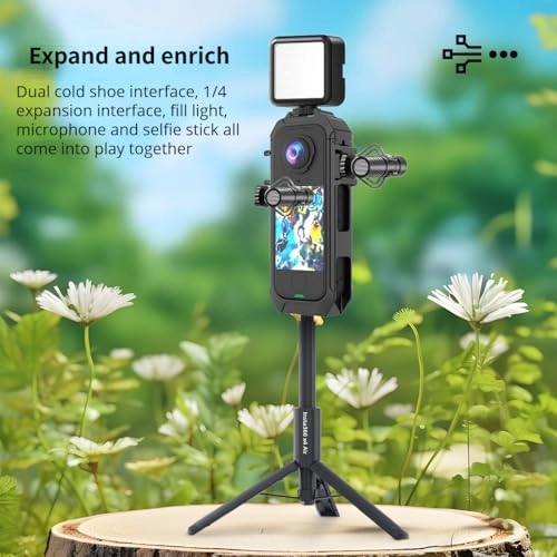 Plastic Cage Compatible with Insta360 X4 Air - Dual Cold Shoe 1/4 Thread