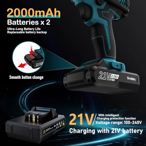 Cordless Drill Set - 2.0Ah 21V