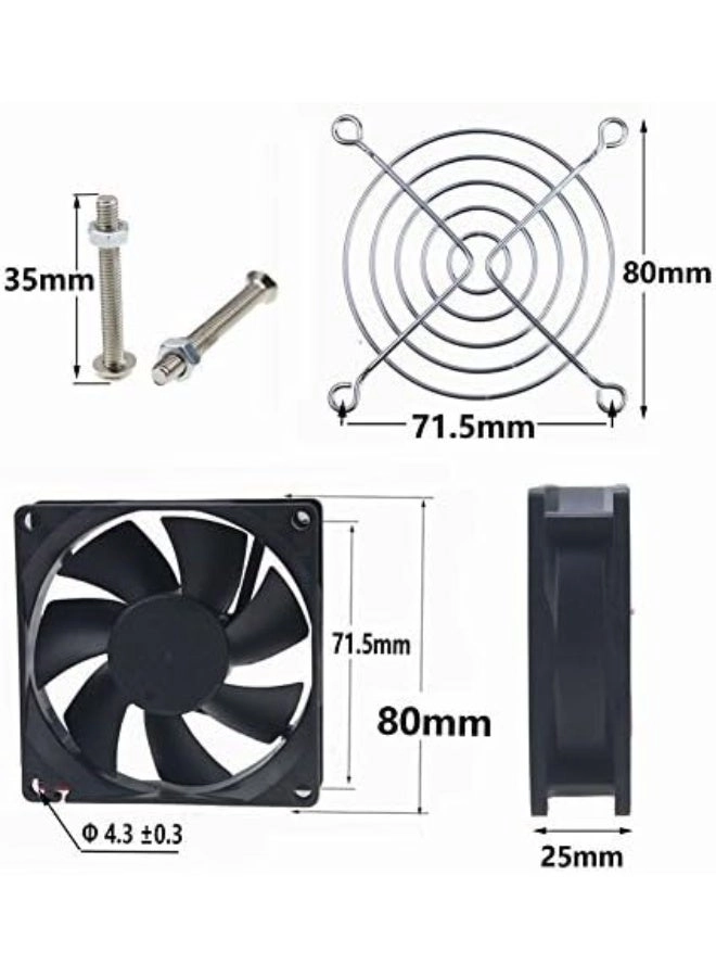 Brushless DC Cooling Fan - 1pcs 80x80x25mm