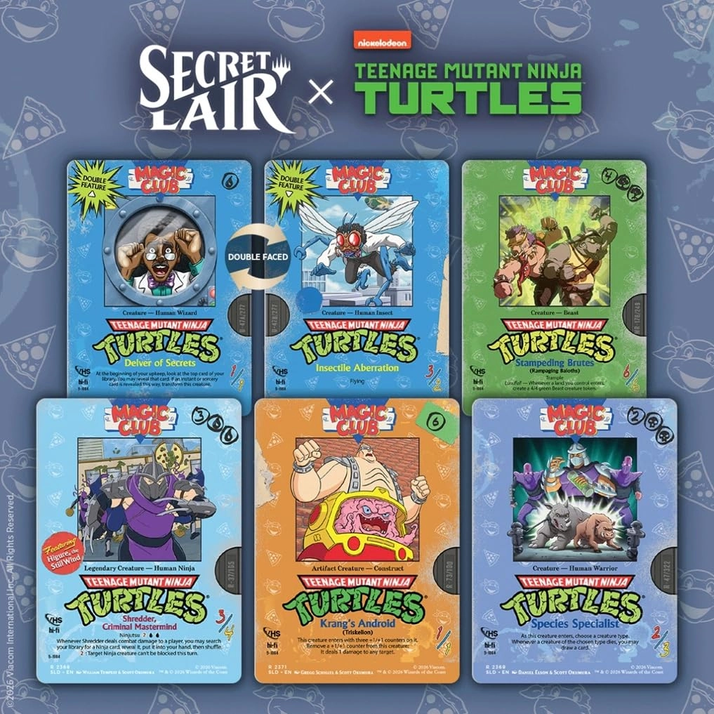 Wizards of the Coast Secret Lair x Teenage Mutant Ninja Turtles: VHS Villains - 5 pcs