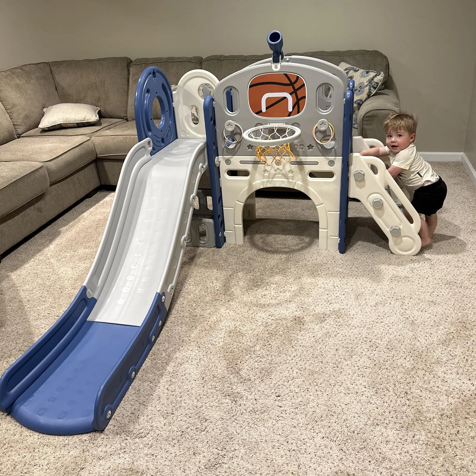 8 in 1 Toddler Slide Set - Blue Gley 60.2"L x 73.2"W x 43.7"H