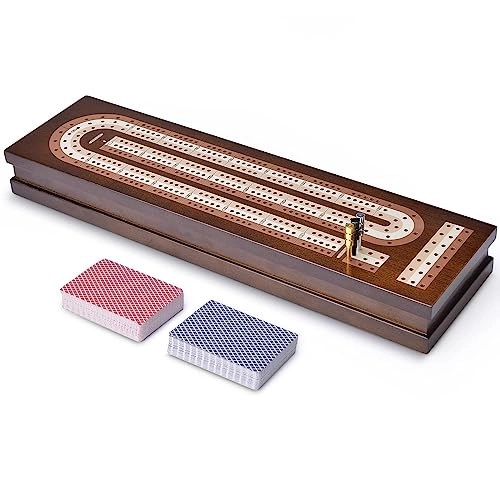 Cribbage Board - 3 Track Foldable Magnetic Lock