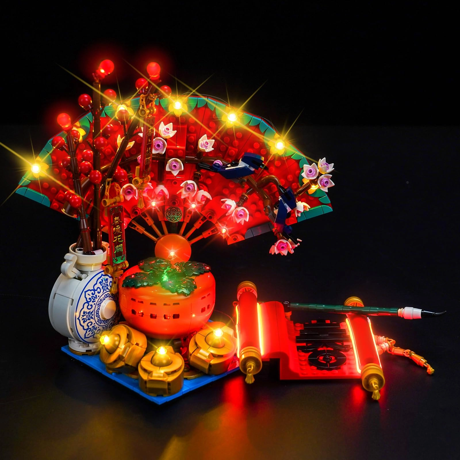 BrickBling LED Light Set - Compatible with 80117 Good Fortune USB powered