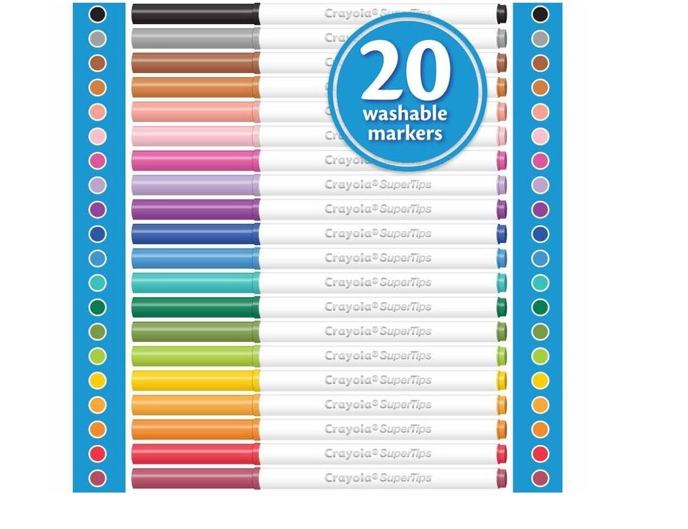 Super Tips Washable Markers - 20 Multi Colour