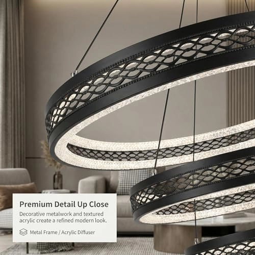 Modern LED Chandelier - 3000K-6000K Dimmable