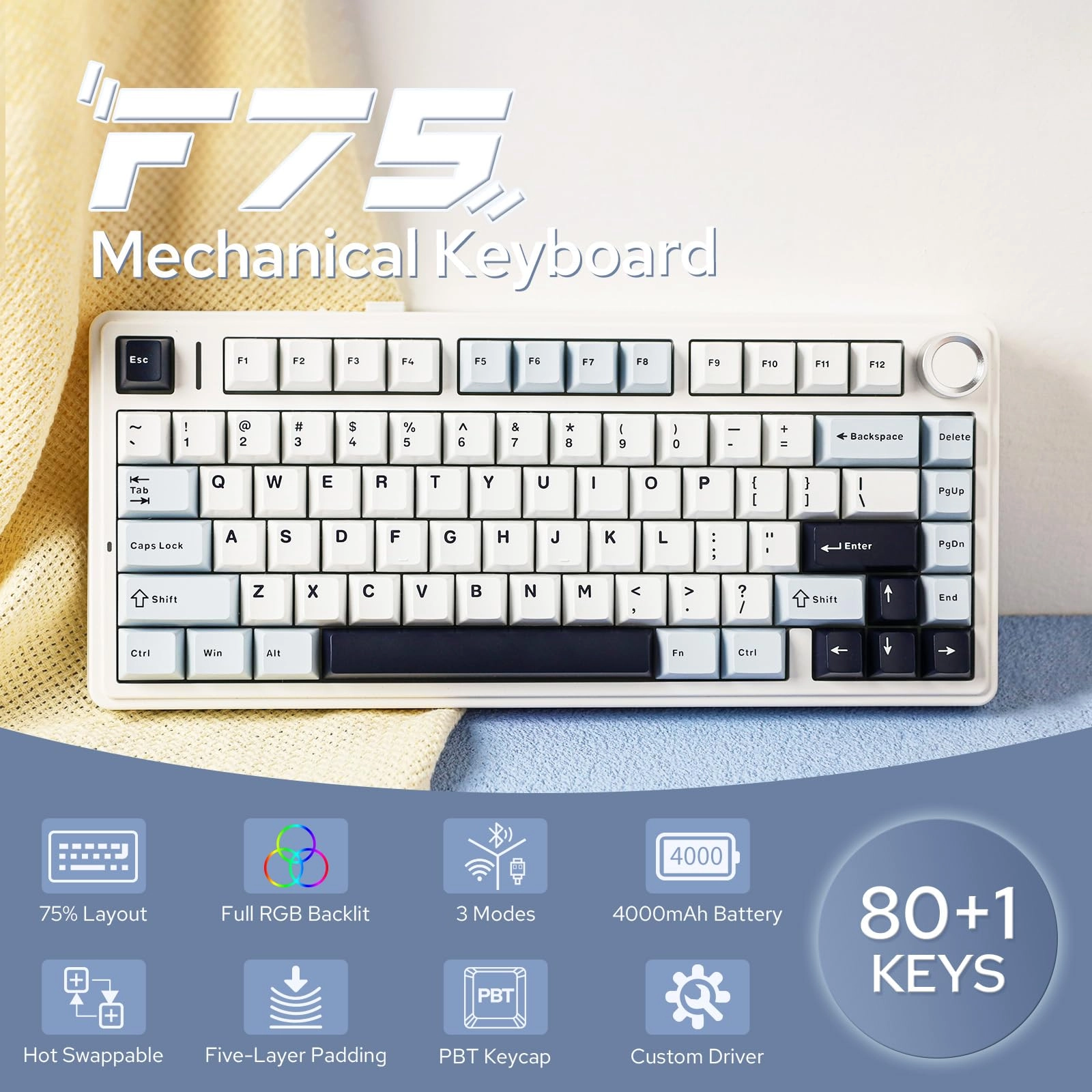 Aula F75 - QWERTY Wired/Wireless