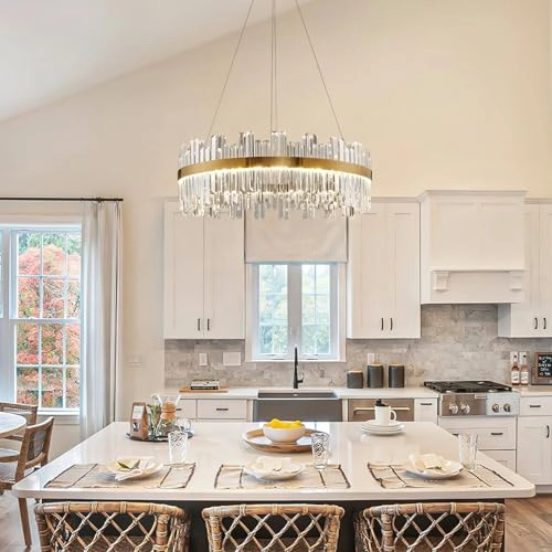LED Crystal Chandelier - 3-Color Dimmable