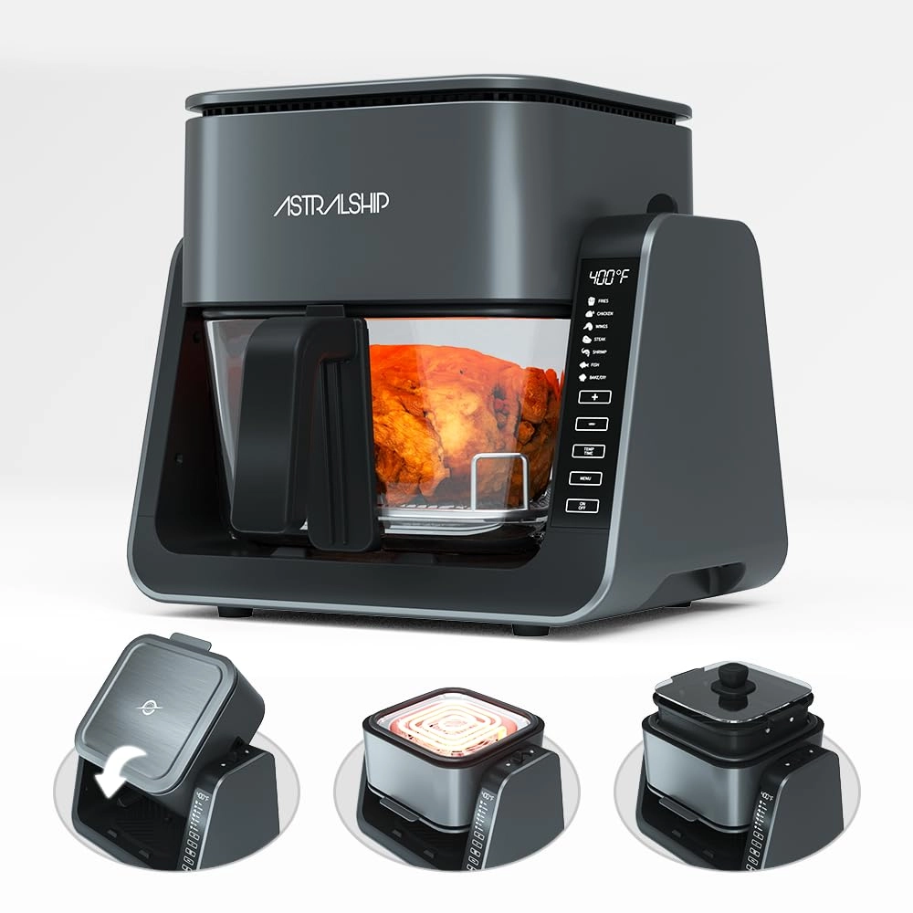 ASTRALSHIP 2-in-1 Glass Air Fryer & Grill B0DRCTPZJ1