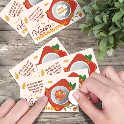 Thanksgiving Theme Scratch Off Games - Adult 50 pieces