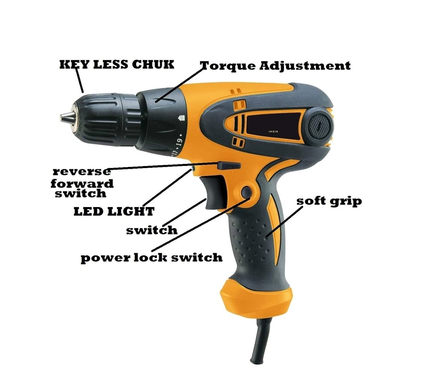 Screwdriver drill machine - 10mm 350W 750 RPM