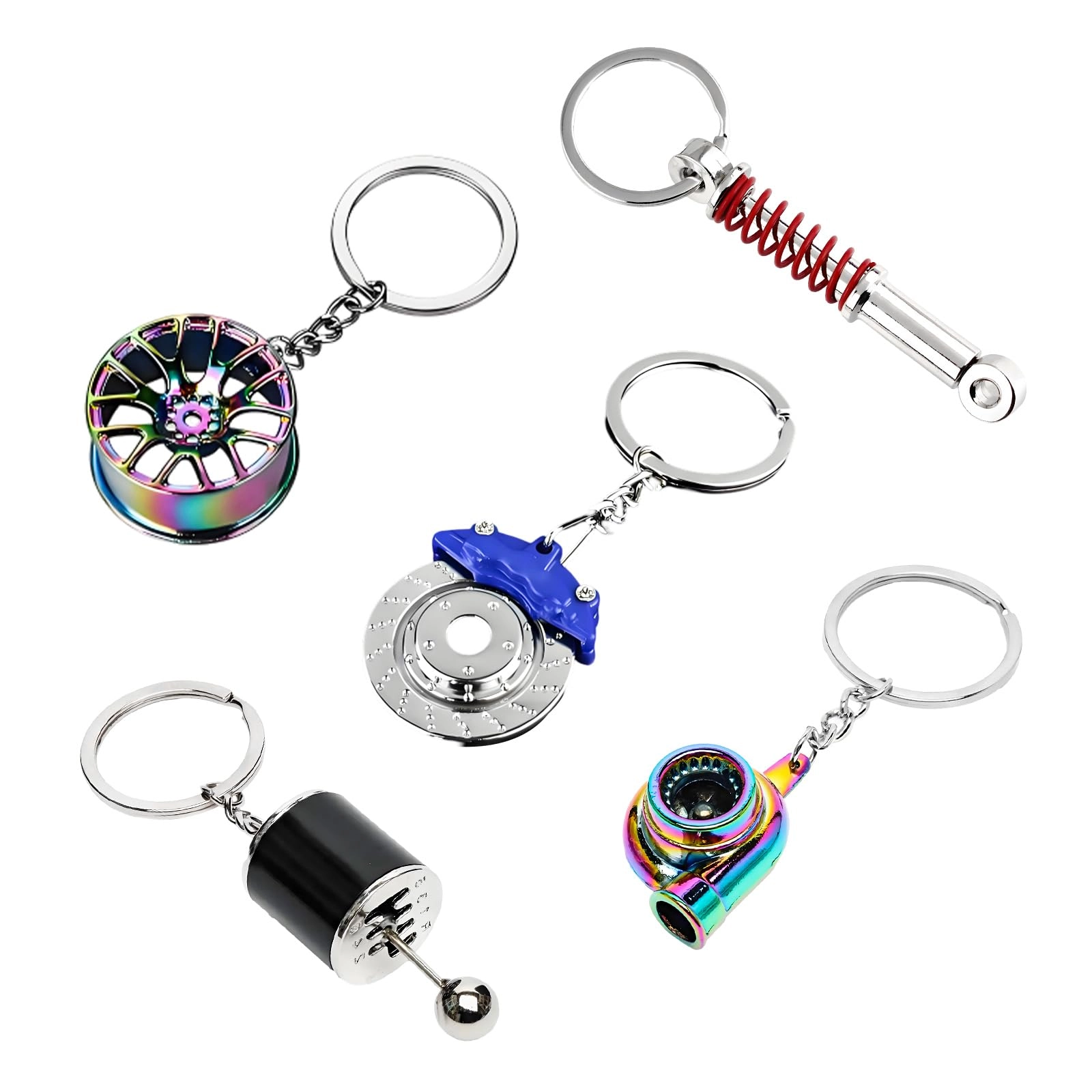 KVAEY Car Parts Model Key Chains Set
