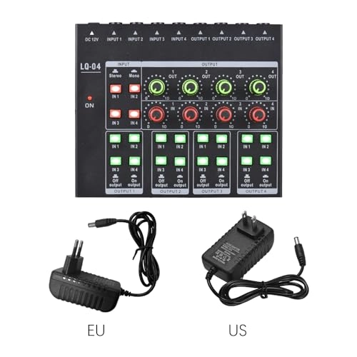 4 Channel Stereo Headphone Amplifier - Portable Lightweight