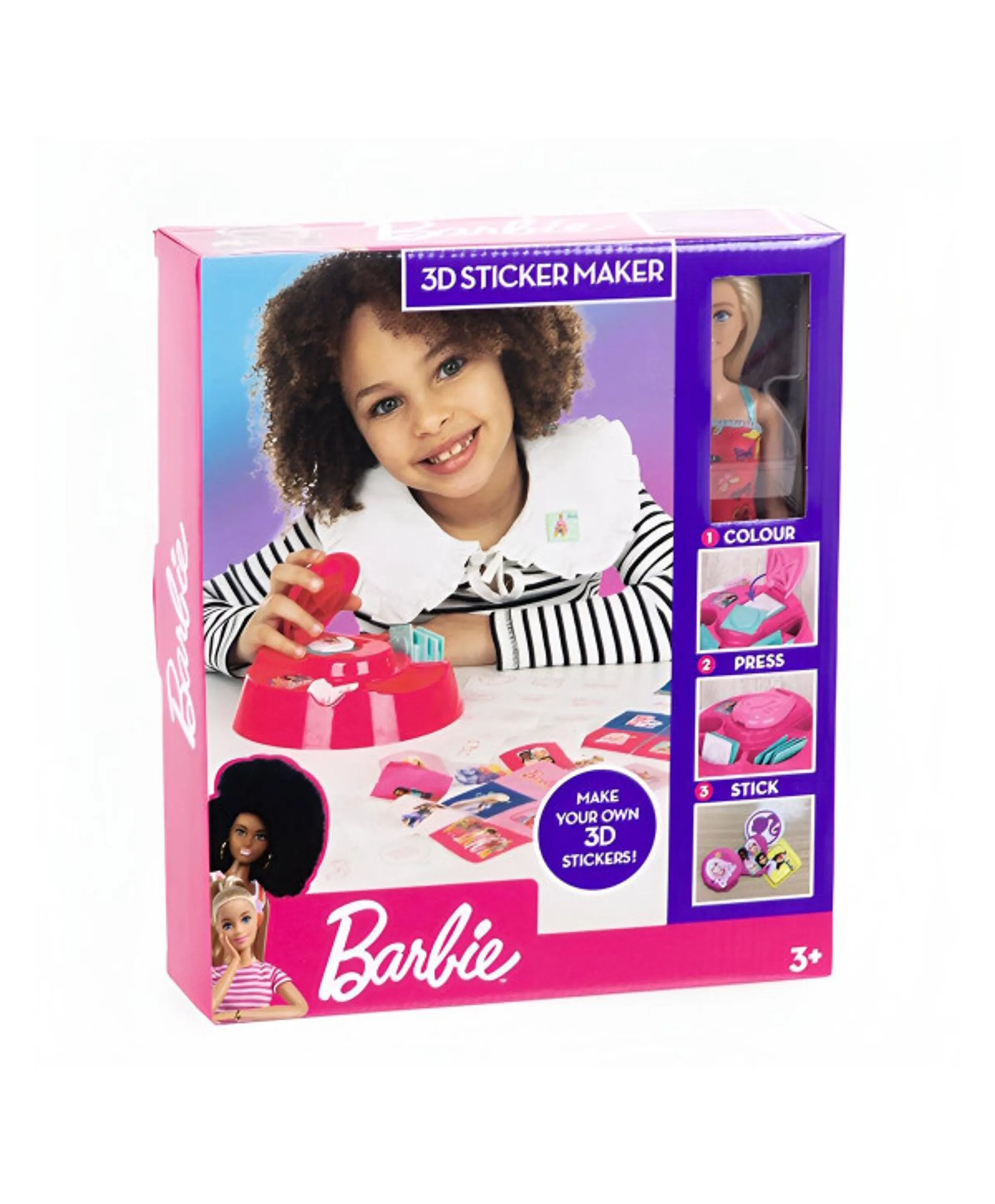 Mattel Barbie 3D DIY Sticker Maker - Doll Set Ages 3+