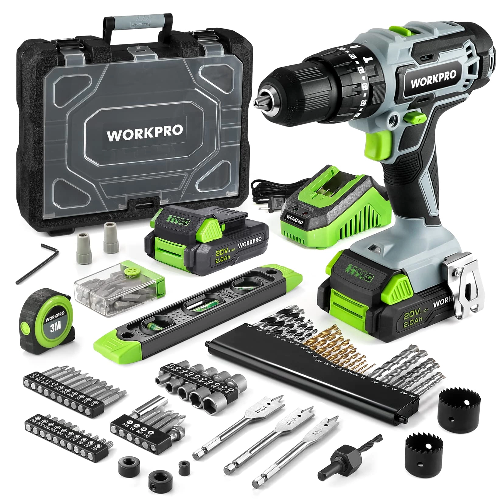 HANZGHOU GREATSTAR INDUSTRIAL CO.LTD 20V Max Cordless Drill Driver Set - 2 Amp Hours 20 Volts