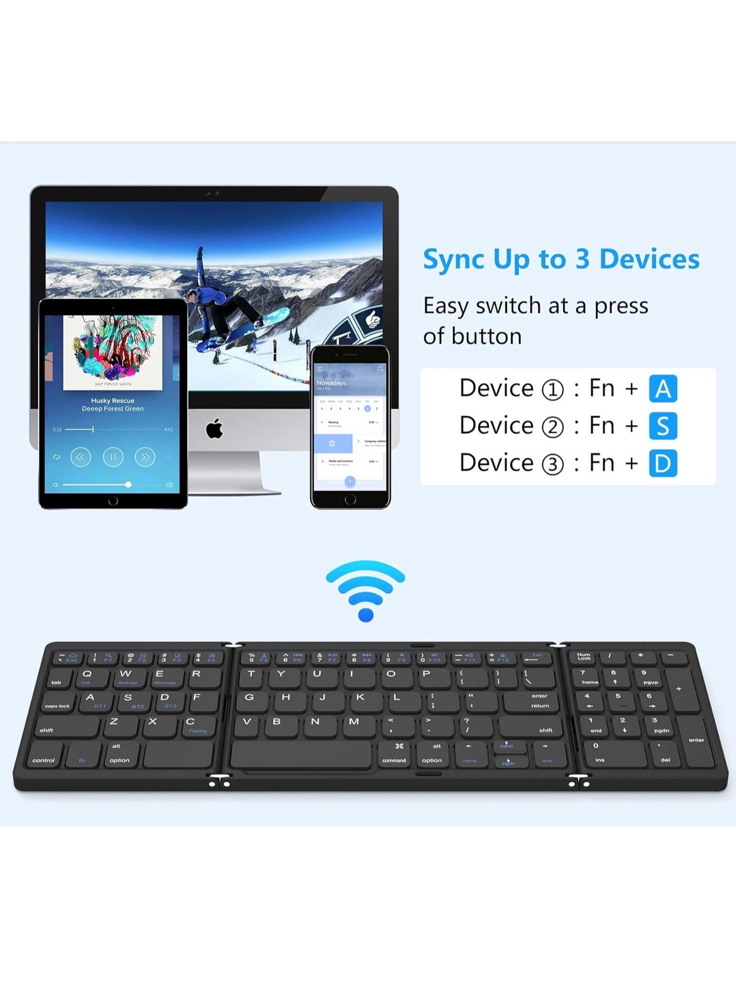 Foldable Bluetooth Keyboard