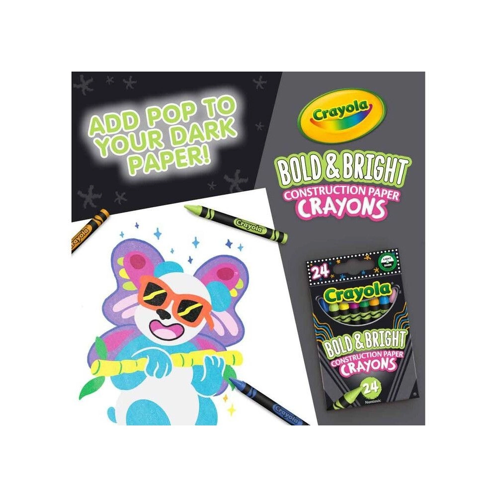 Bold & Bright Construction Paper Crayons - 24