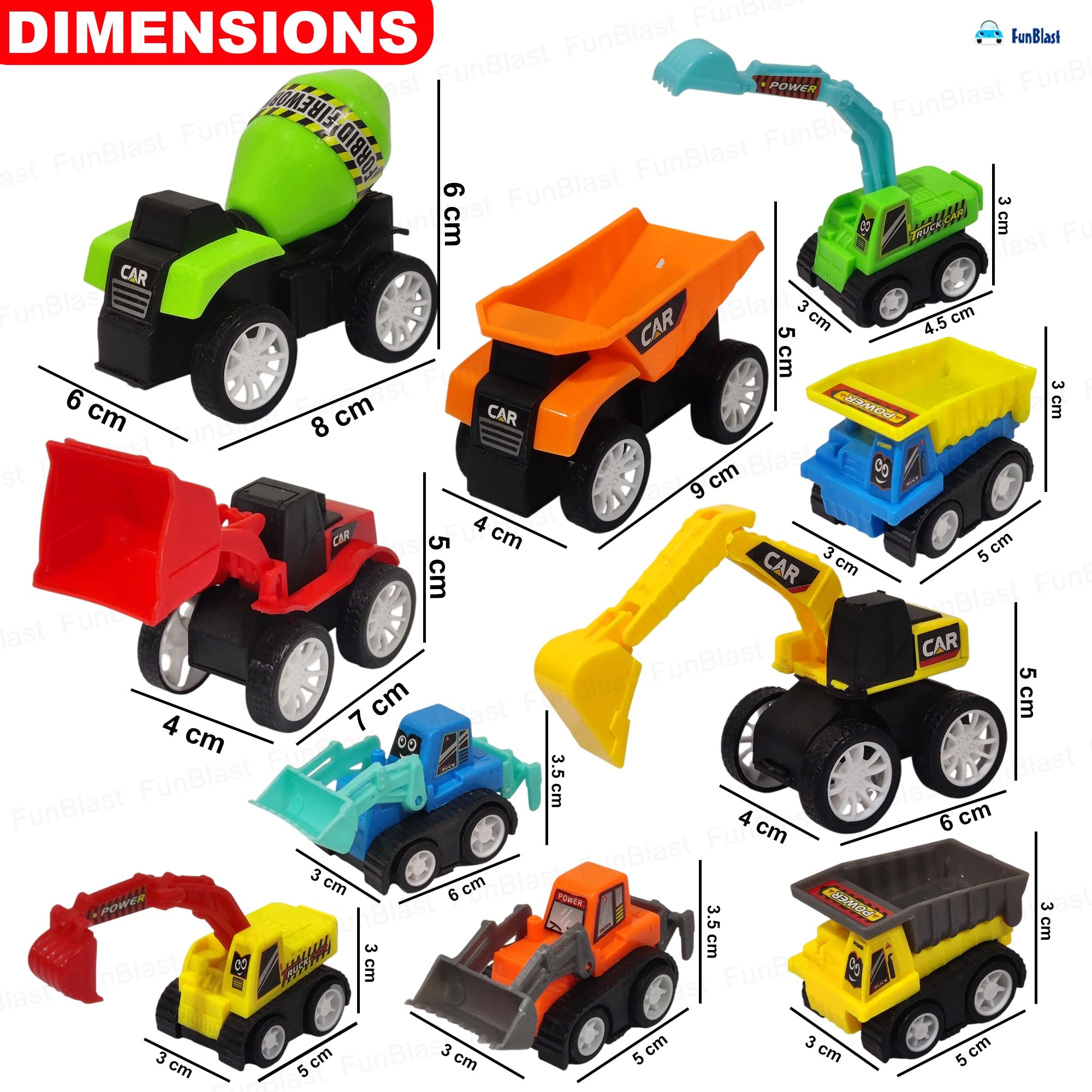 Pull Back Vehicles - 10 pcs
