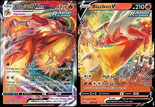 Pokmon Blaziken Vmax 020/198 - Chilling Reign + Blaziken V 021/198 - Chilling Reign