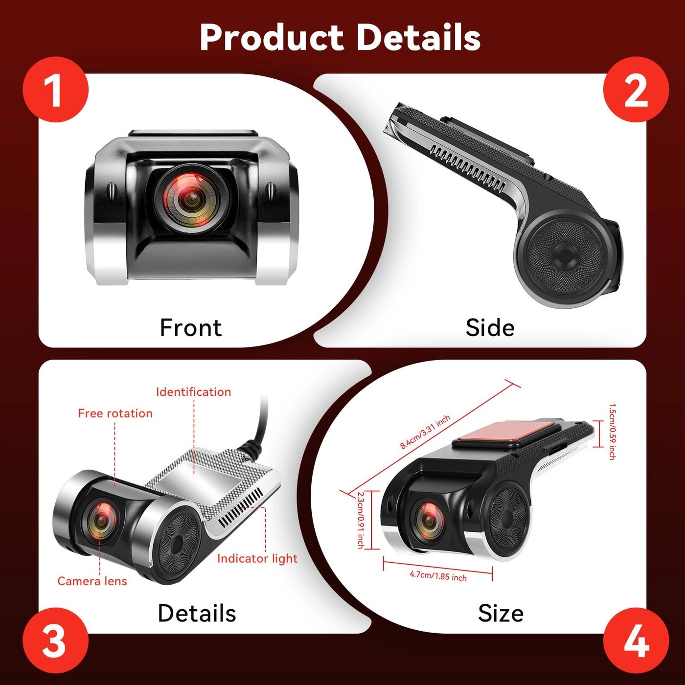 Car Dash Cam - 64GB 170° Wide Angle Night Vision