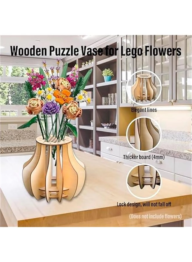 Wooden Vase for LEGO Flowers