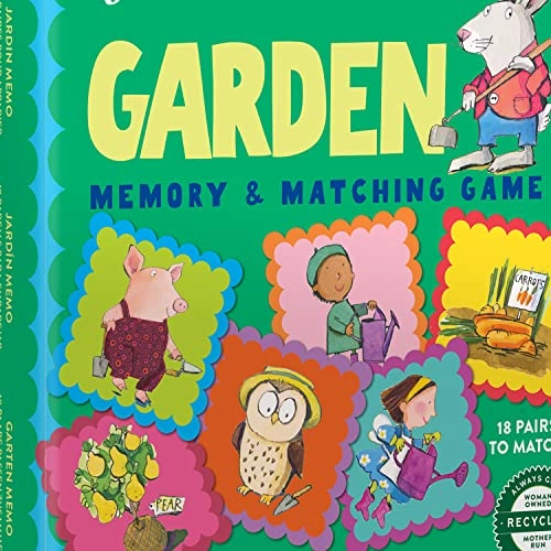 Garden Little Square Memory & Matching Game - Ages 3 and up 18 Pairs to Match