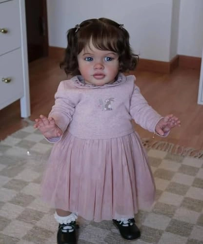 Pippa Reborn Baby Doll - 26 inch Cotton Vinyl Hand-rooted Curly Hair Ages 3+