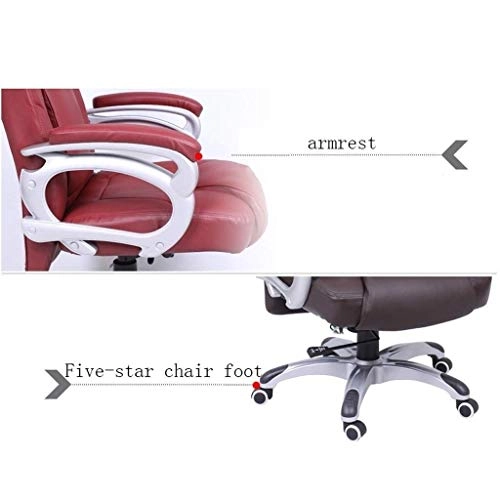 Desk Chair - PU Leather Brown High Back