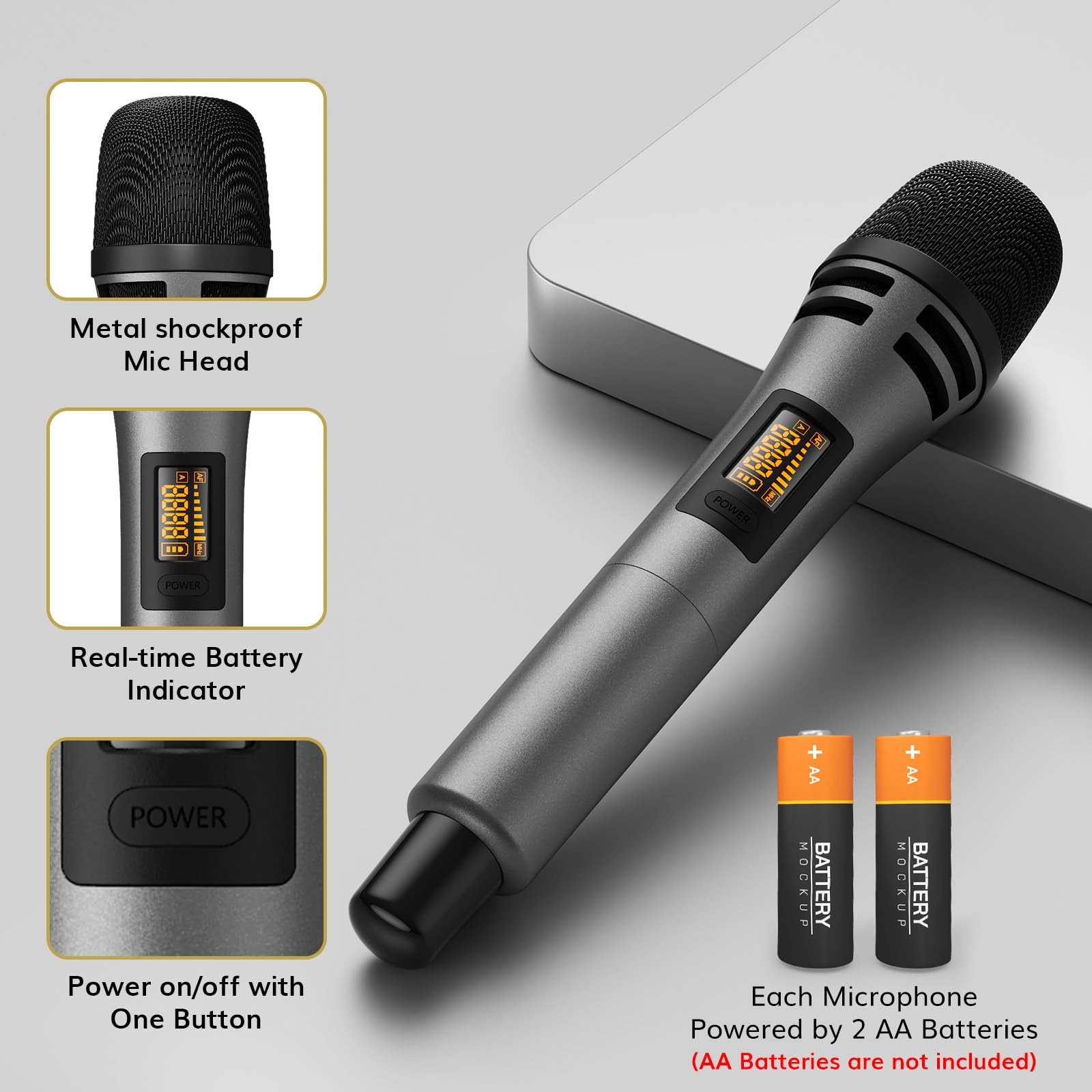Wireless Microphones System - 4 UHF