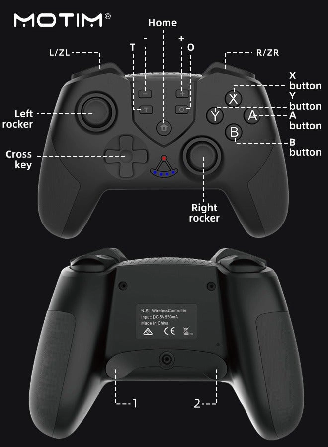 6-Axis Handle Controllers - Black Nintendo Switch