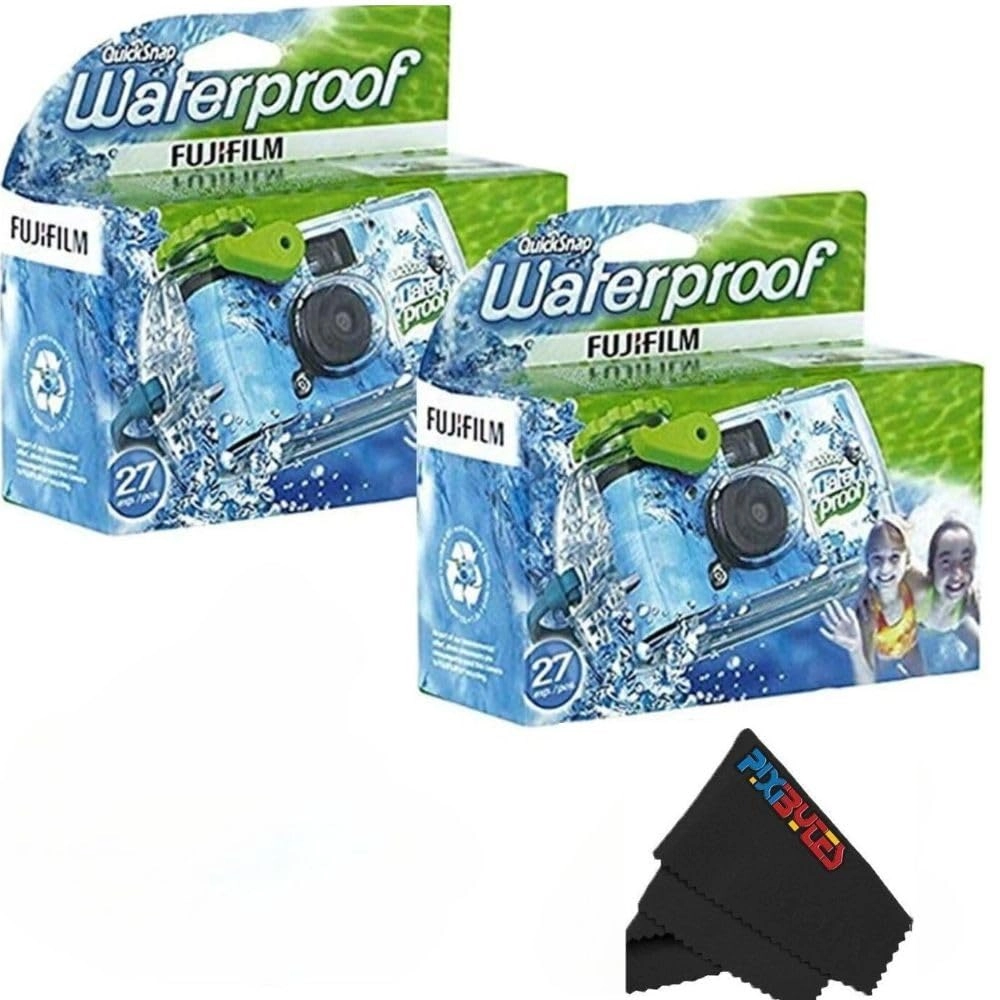 Fujifilm QuickSnap Waterproof - 35mm 27 Exposure + USB Flash Drive - 32 GB + Microfiber Cleaning Cloth