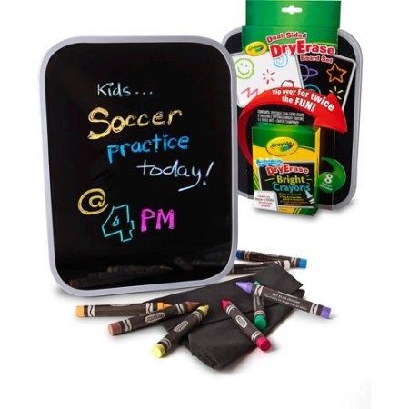Dual Sided Dry Erase Board - 7 Crayons