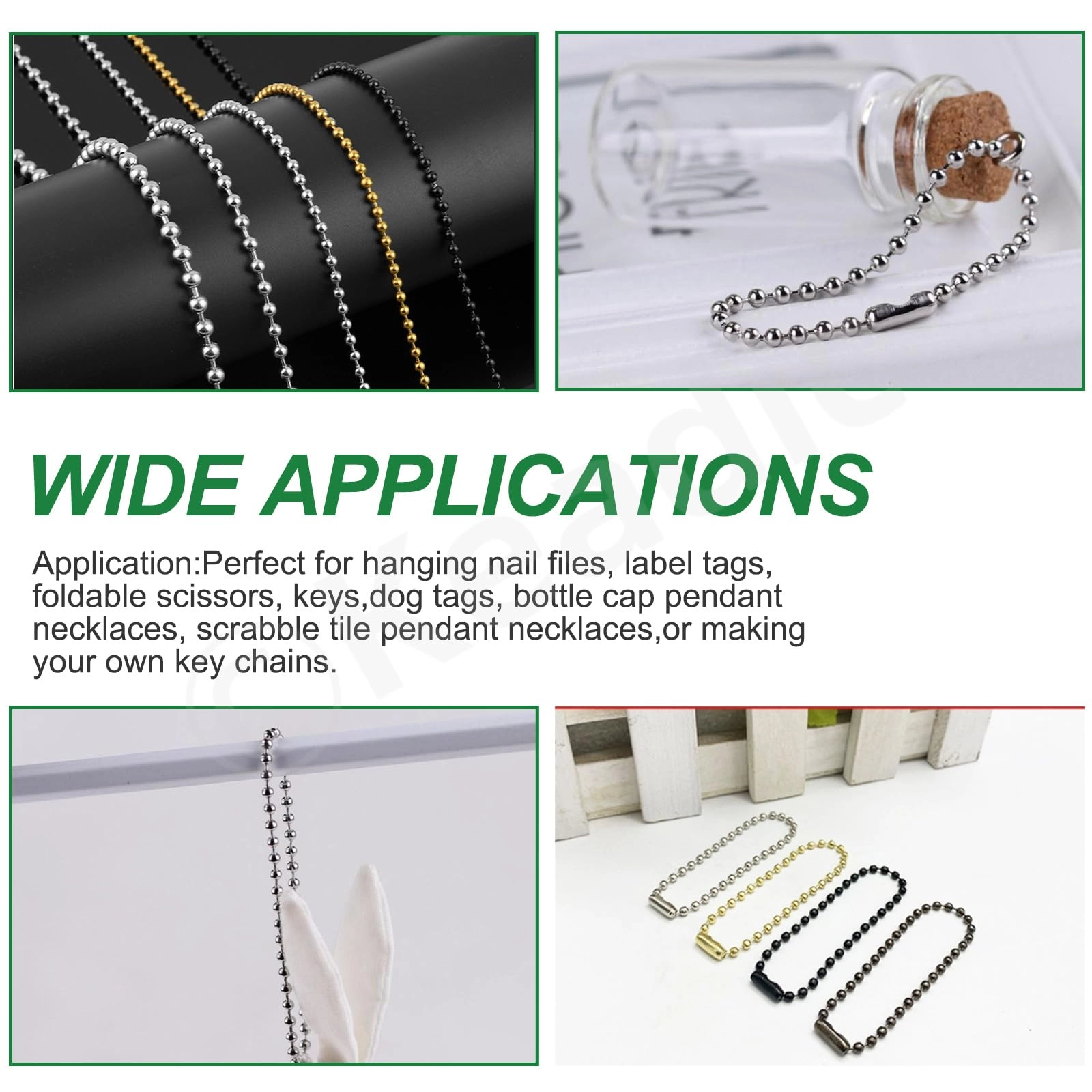Ball Bead Chains - 250Pcs Color Assortment