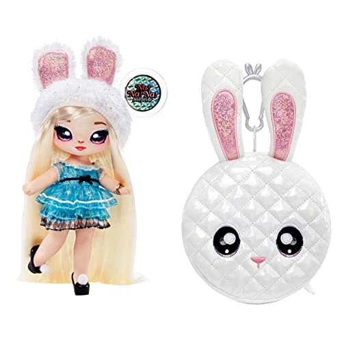 Alice Hops Fashion Doll - 2-In-1 Metallic Rabbit Purse Blonde Hair Shiny Blue Dress