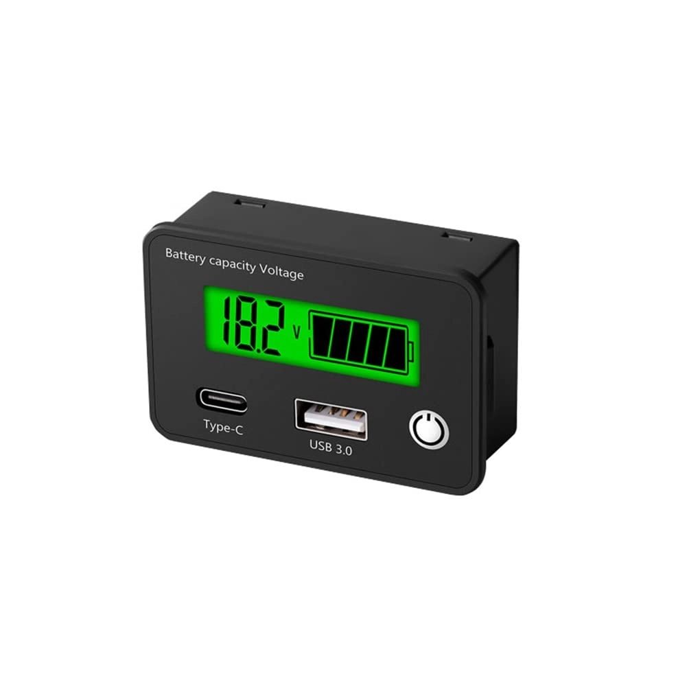 MOOYTT DC8-30V Battery Capacity Indicator - Model 6140 LCD Green