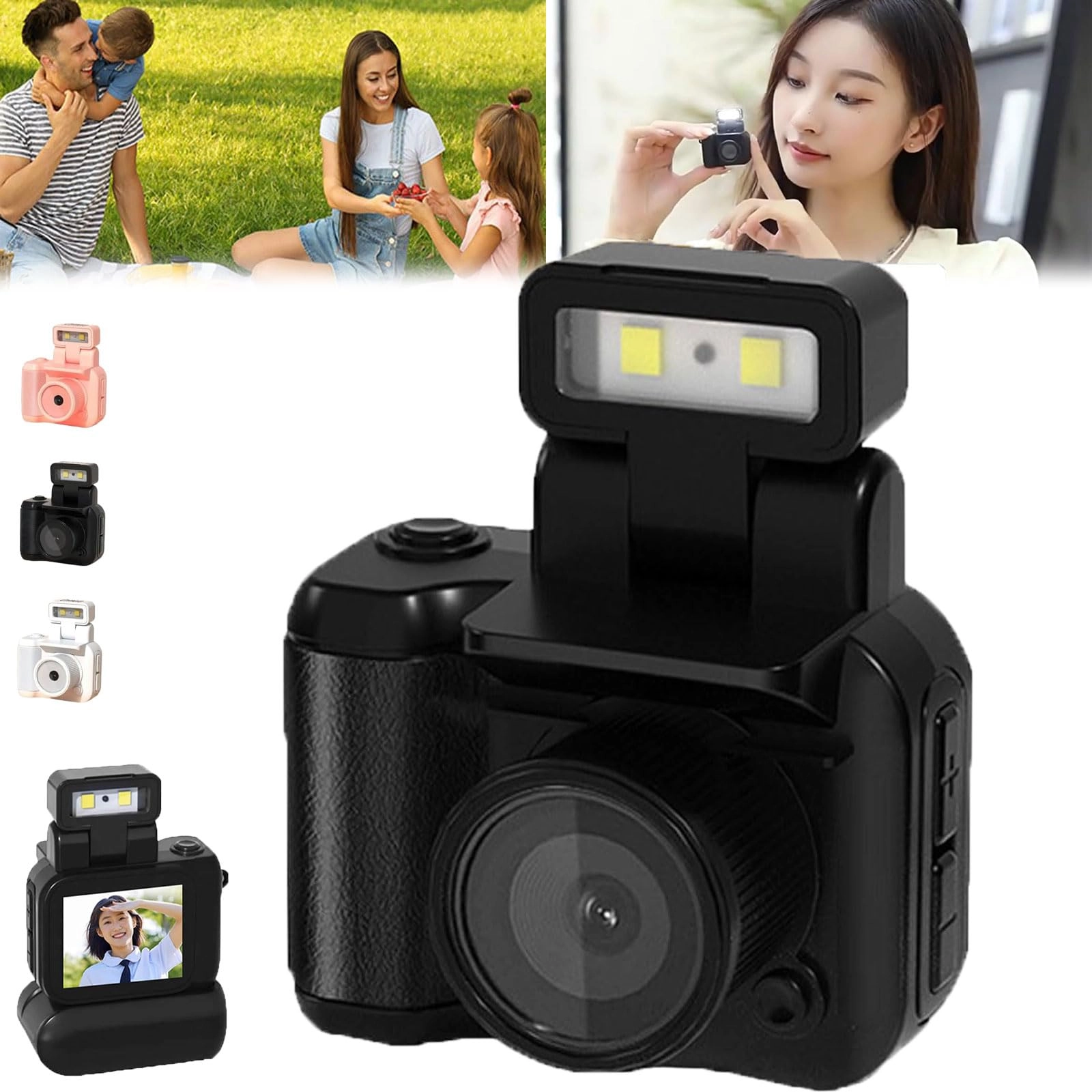 SMAPWRH Mini Digital Camera - 1080p LED Flashlight Black