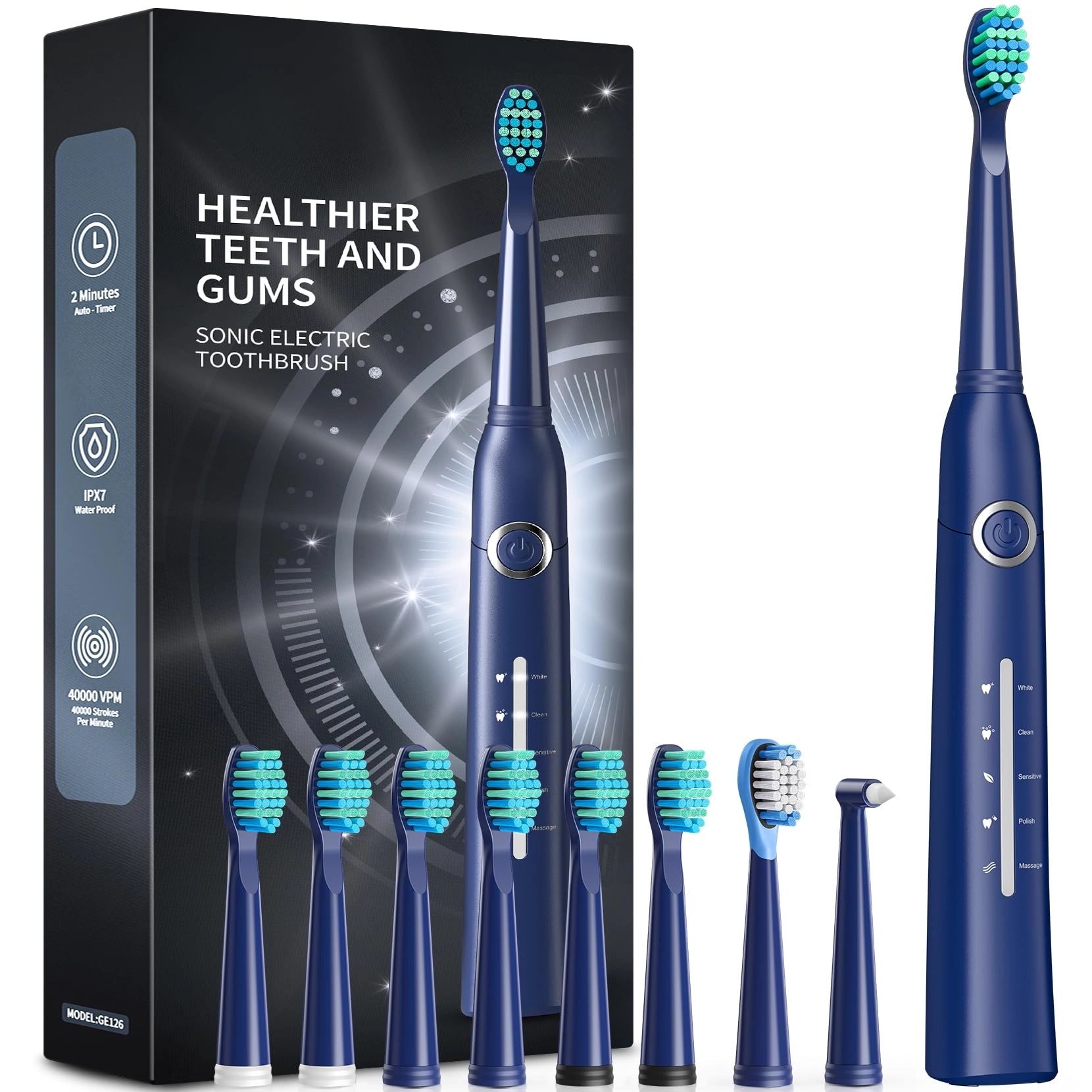 Demita Electric Toothbrush - 40000 VPM 5 Modes Pink