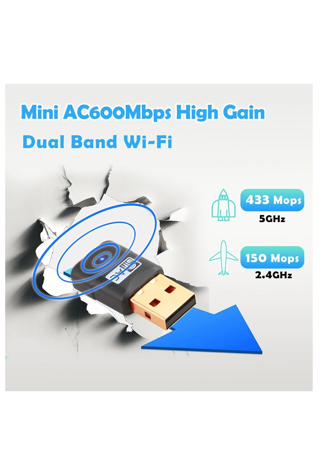 Wifi Dongle - Dual Band 5GHz 2.4GHz USB Wireless