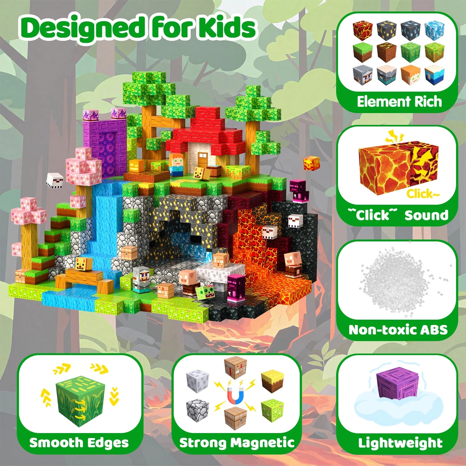 Magnetic Blocks - 300pcs Forest