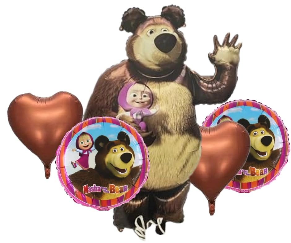 MPS MY PARTY SUPPLIERS Teddy Bear foil balloon - Set of 5 Anniversary Bachelor Party Birthday