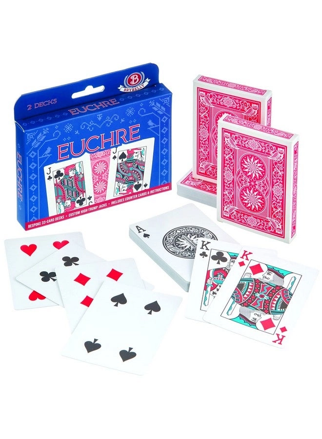 Brybelly Euchre Card Game - 2 Specialty Decks Pre-Stripped To 33 Cards