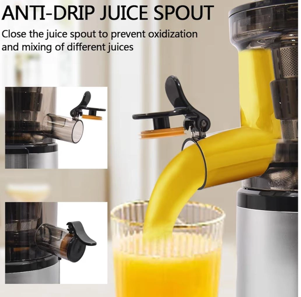 Slow Masticating Juicer Extractor - Wide Chute Quiet Motor BPA-Free