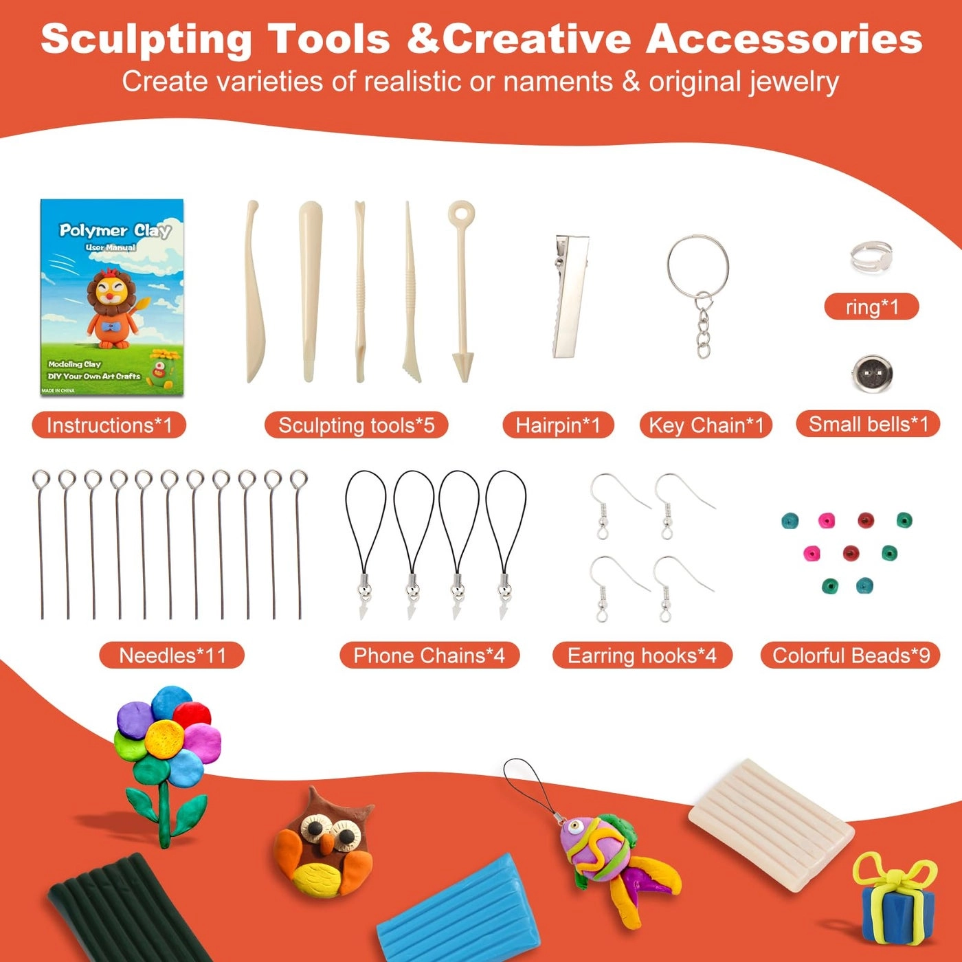 Polymer Clay Starter Kit - 545g 24 pcs.