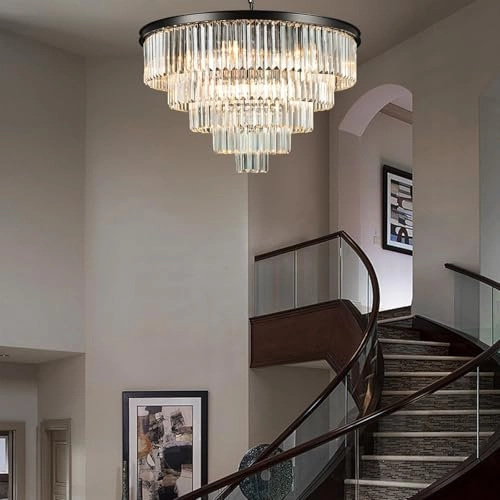 16 Lights Large Crystal Chandeliers - 3 Colors Temperature Adjustable