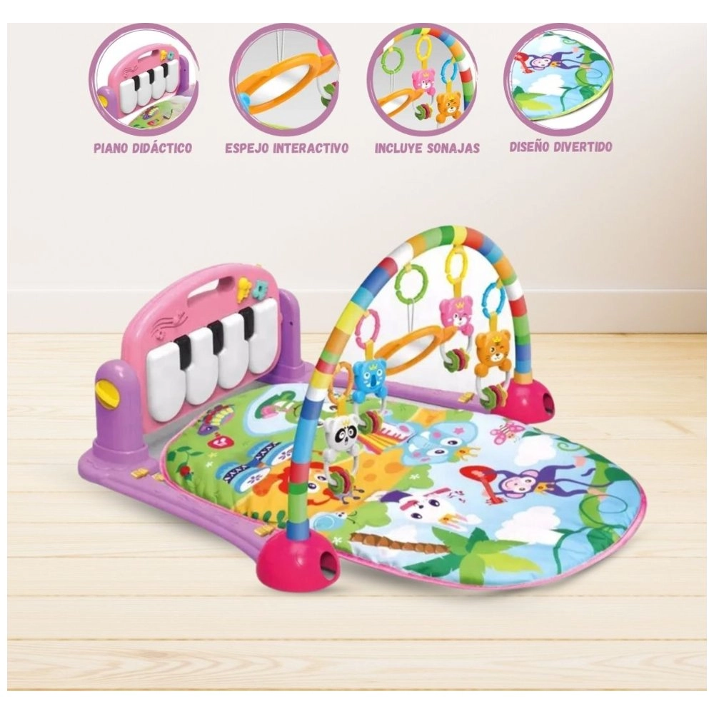 Baby Play Gym Piano Mat - Pink Newborn up to 12 months