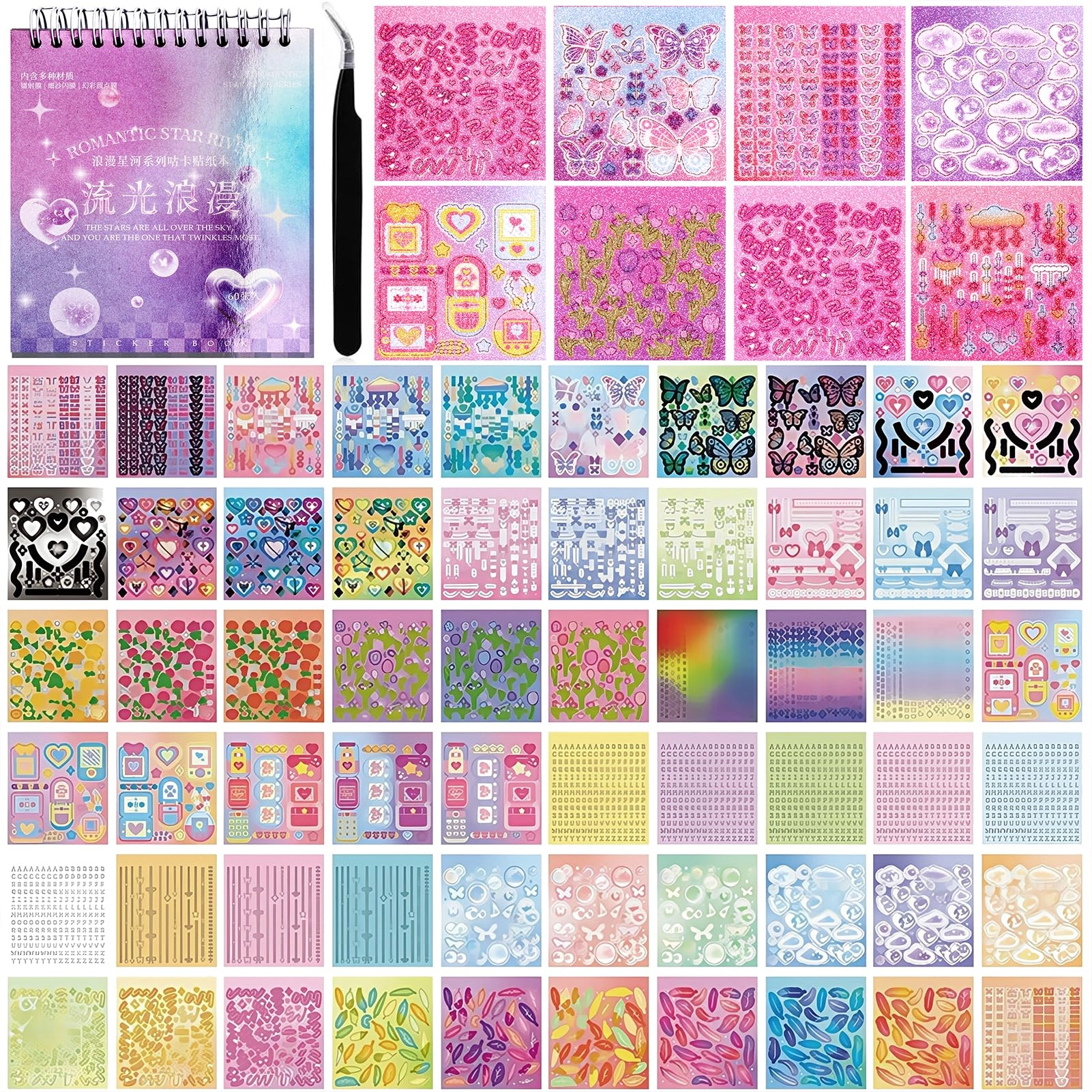 tmtains Kpop Sticker Book Glitter 3500 pcs