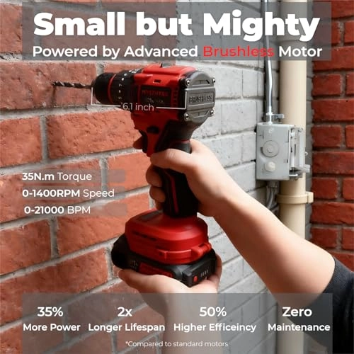 21V Max Brushless 3-in-1 Hammer Drill Driver - 2000 Milliamp Hours